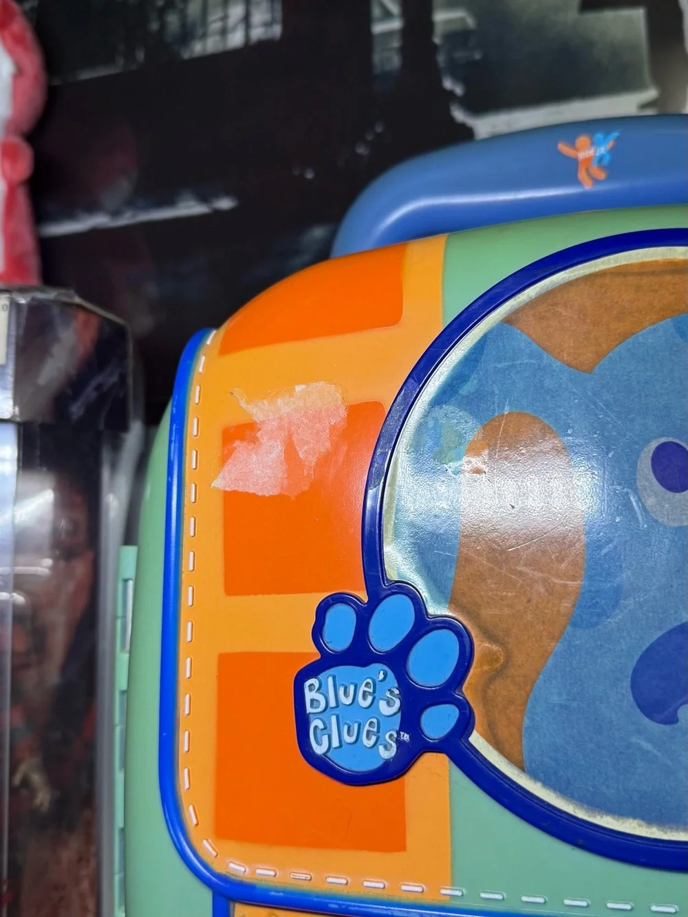 Vintage 2002 Blues Clues Toy Suitcase / Art Carry Case With Wheels